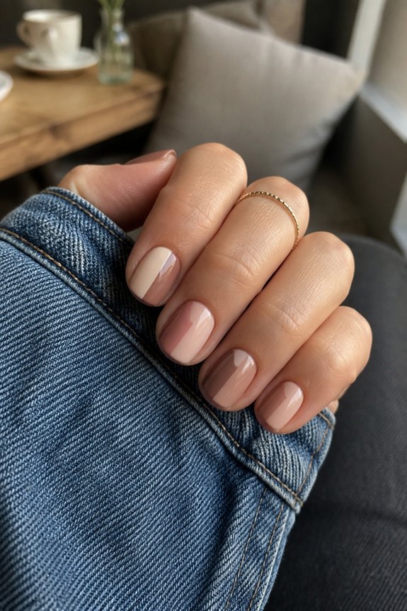 graphic two tone nail design