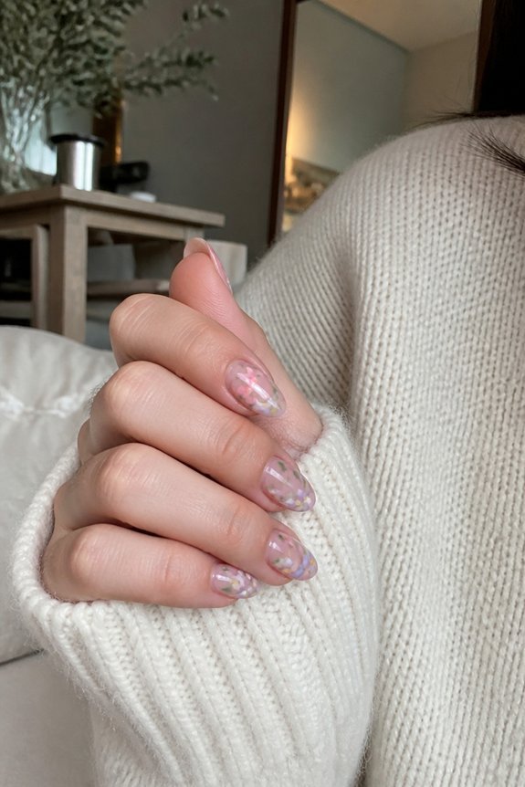 hand painted floral press ons