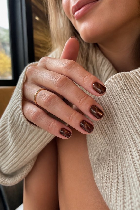 magnetic deep espresso nails