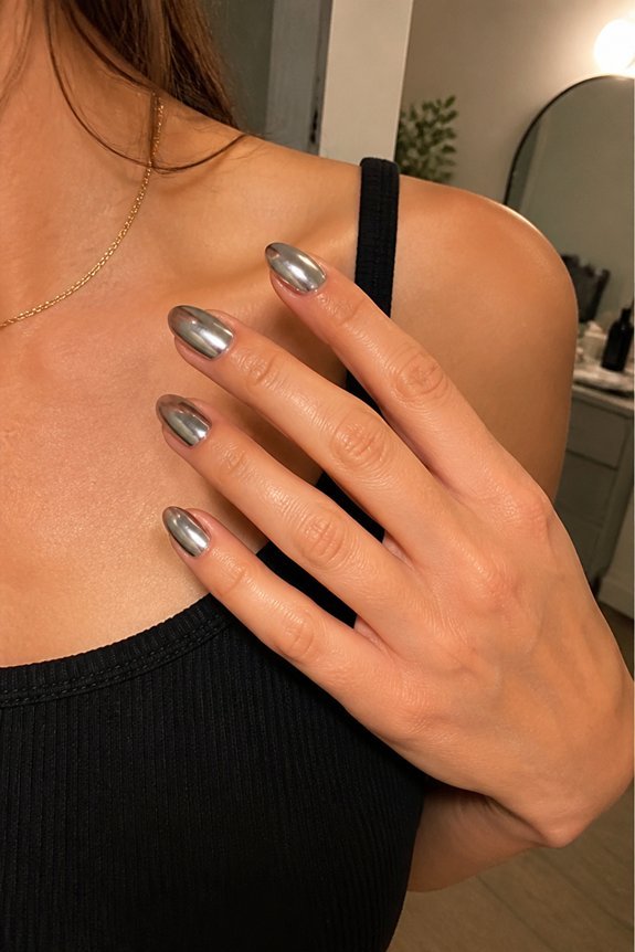 metallic gel manicure shine