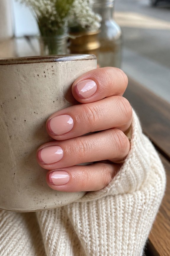 modern colored french manicure