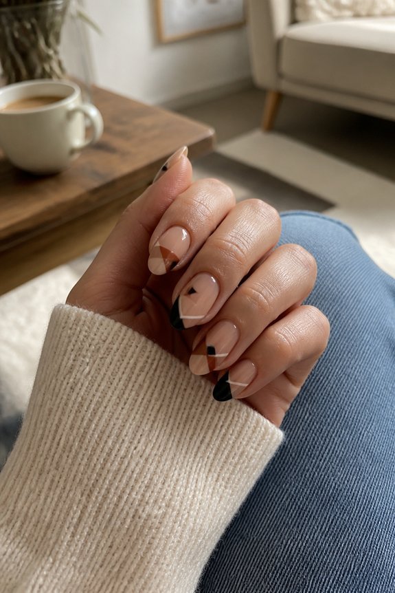modern geometric nail art