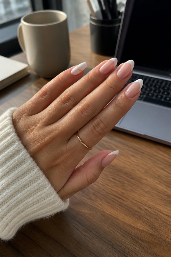 modern neutral french tips