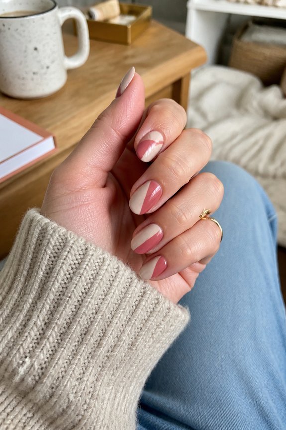 modern two tone nail design