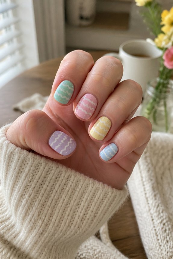 pastel egg inspired nail design