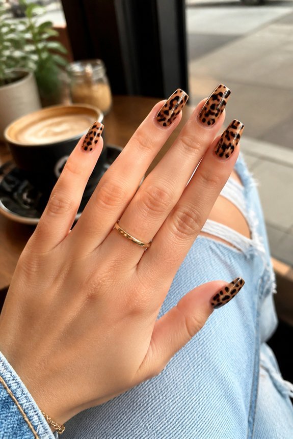 playful animal print nails