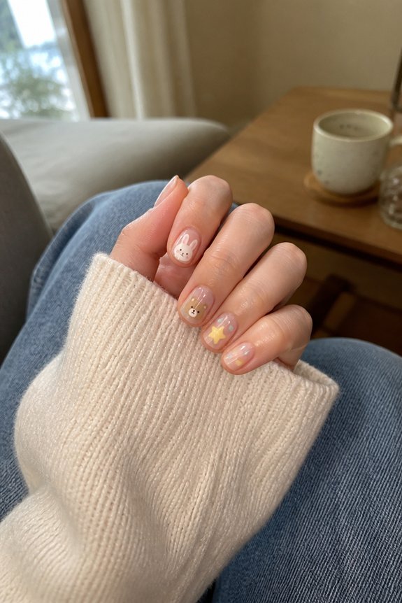 playful cartoon nail art