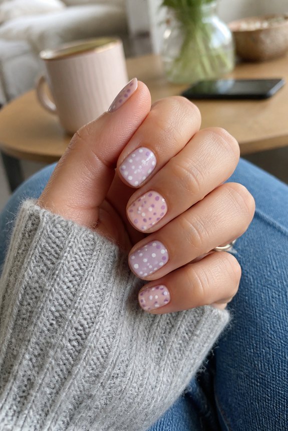 polka dot gel nails