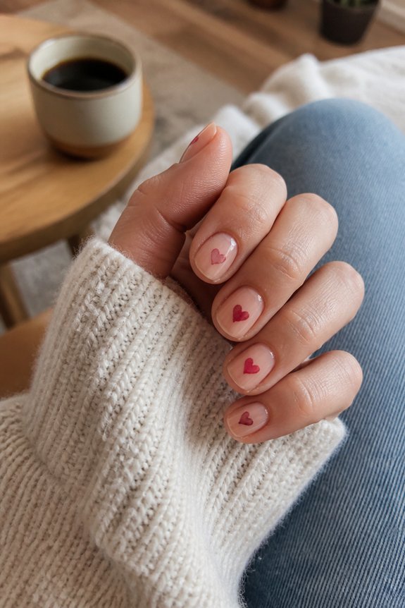 precision heart nail art