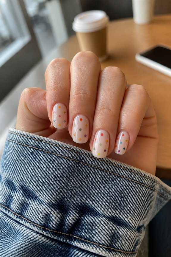 rainbow dot manicure delight