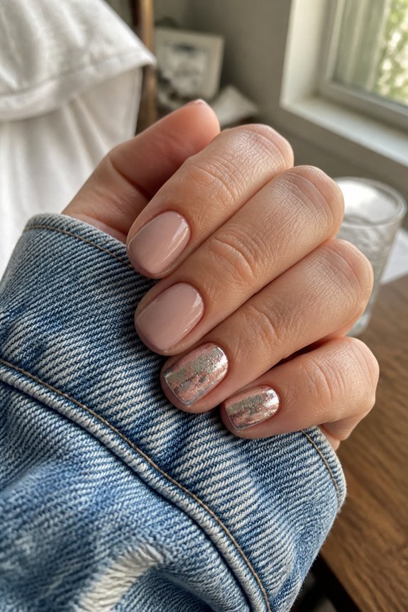 reflective metallic nail accents