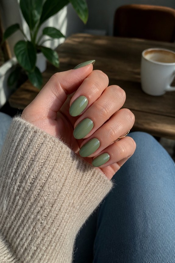 sage green gel elegance