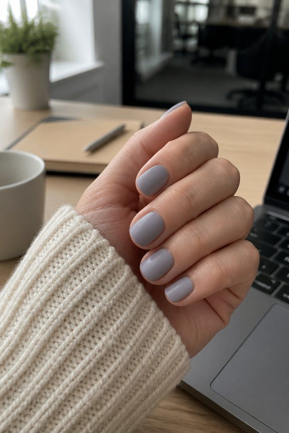soft dove gray nails