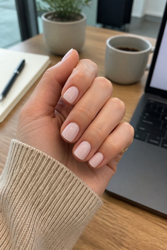 soft milky white nails