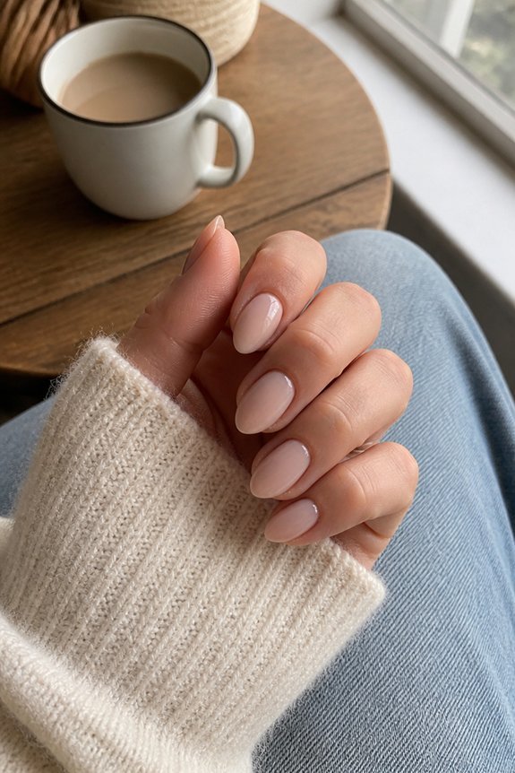 soft nude press ons elegance