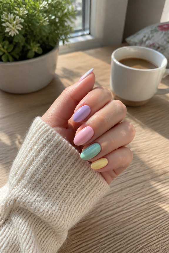 soft pastel gel nails