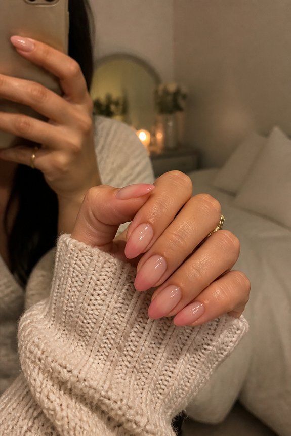 soft romantic ombr nails