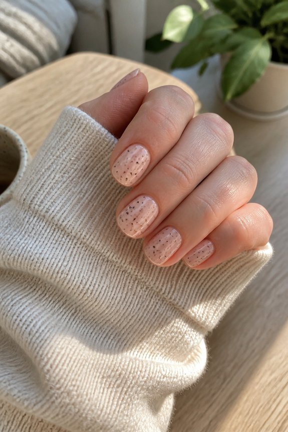 speckled pastel egg nails