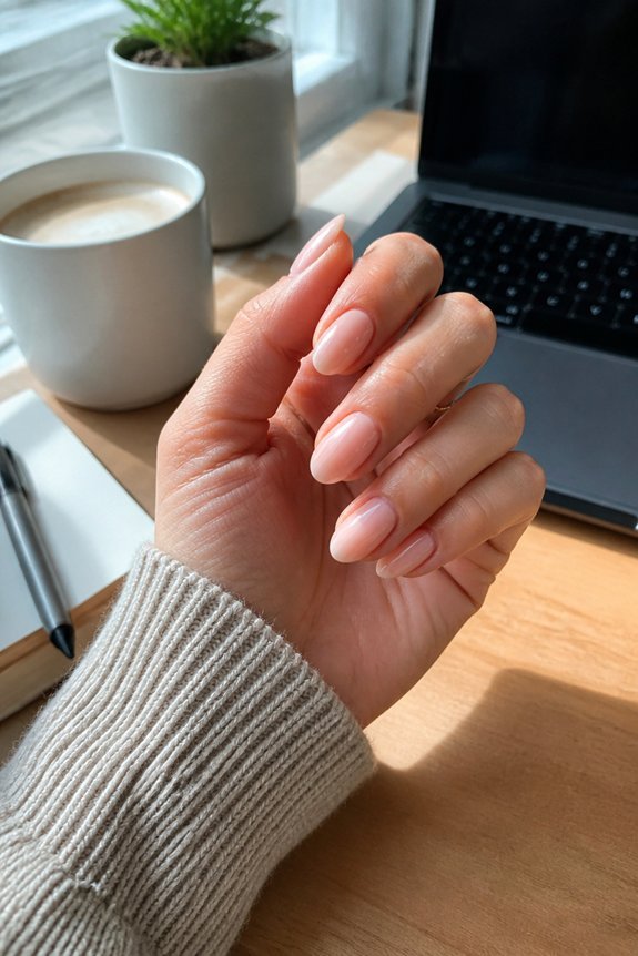 subtle healthy pink nails