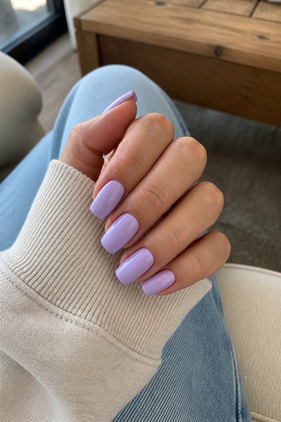 subtle lavender gel nails