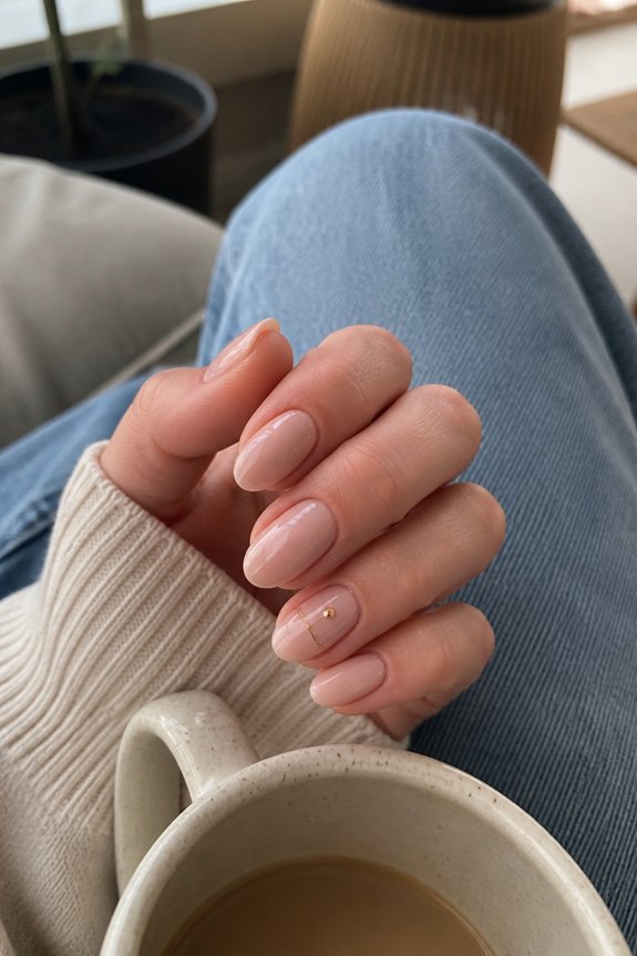 subtle nude minimalist nails