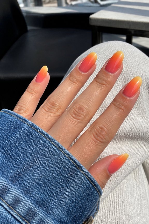 sunset ombr gel nails
