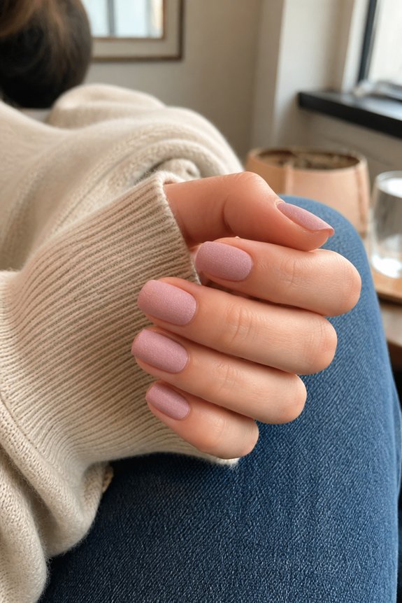 textured matte short nails