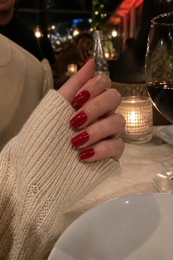 timeless elegant red manicure