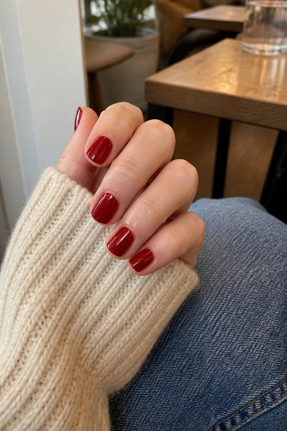 timeless glossy short red