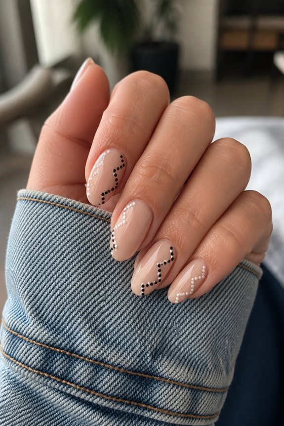 zigzag dotted nail design