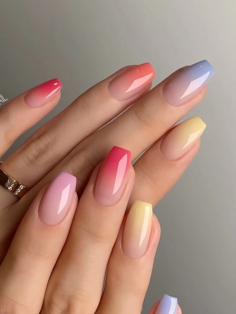 A Different Fade Color on Every Single Nail