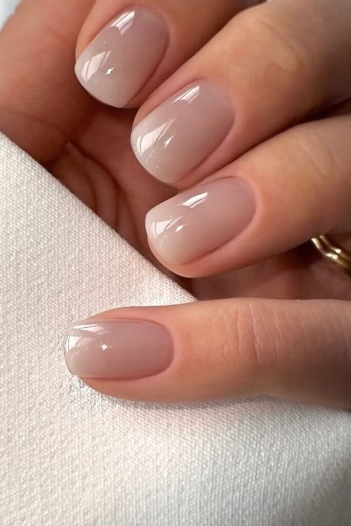 Baby Boomer Ombre on Short, Rounded Nails