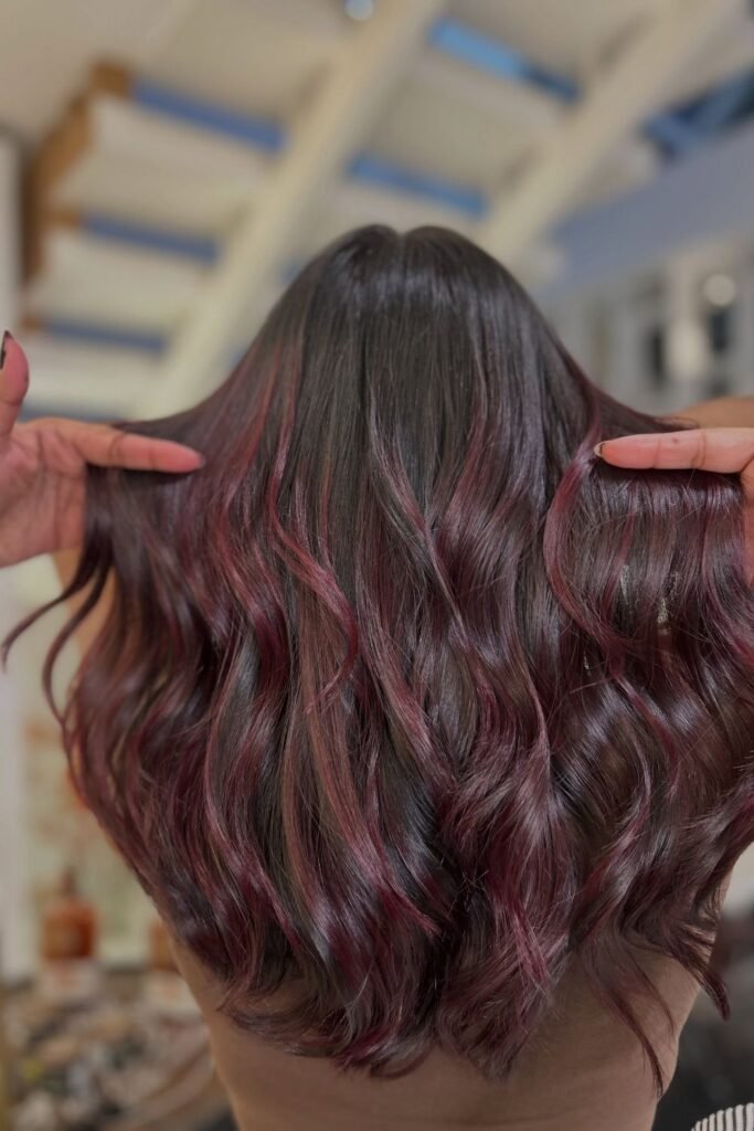 Black Cherry Ombre With Wine Curls