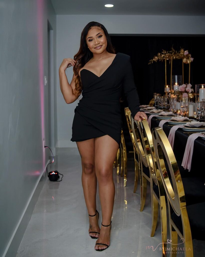 Black One Shoulder Mini With an Asymmetric Hem_mbymichaelaphotography