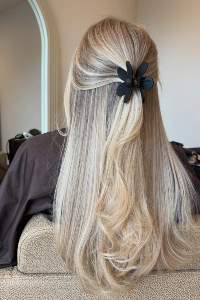 Bright Platinum Blonde With a Shadow Root for Easy Grow-Out