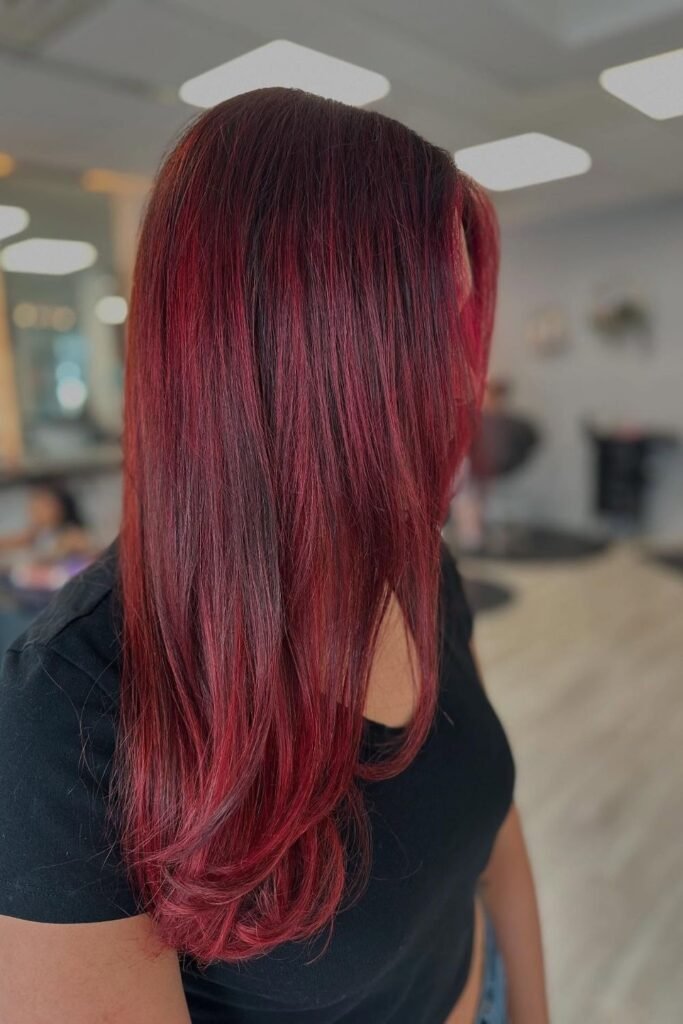 Cherry Red Over a Dark Shadow Root
