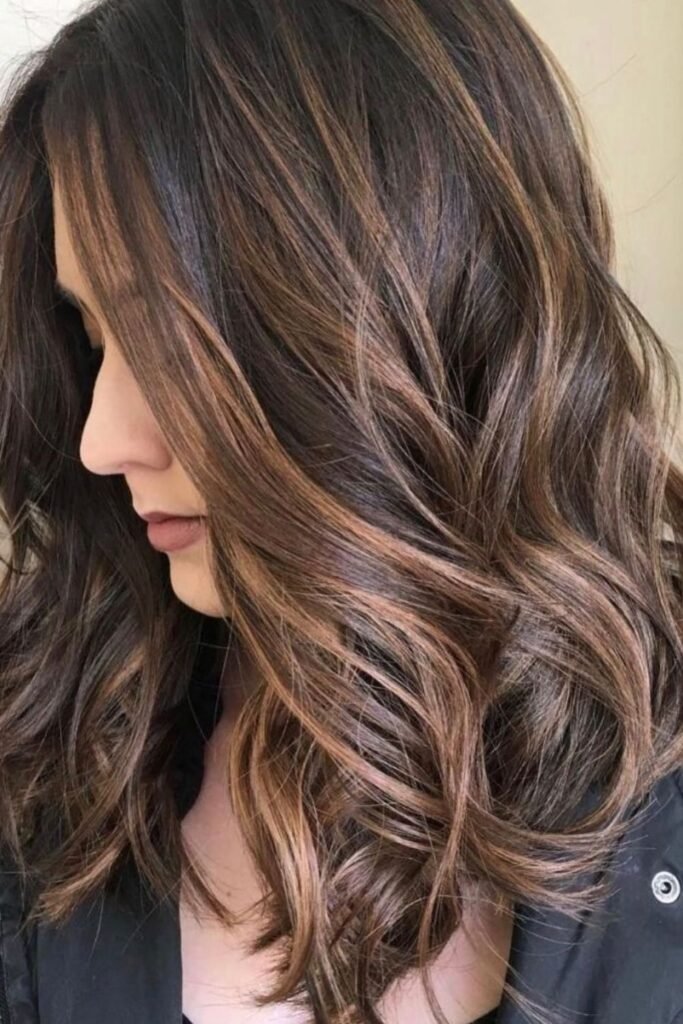 Cinnamon Balayage With Face Framing Pieces