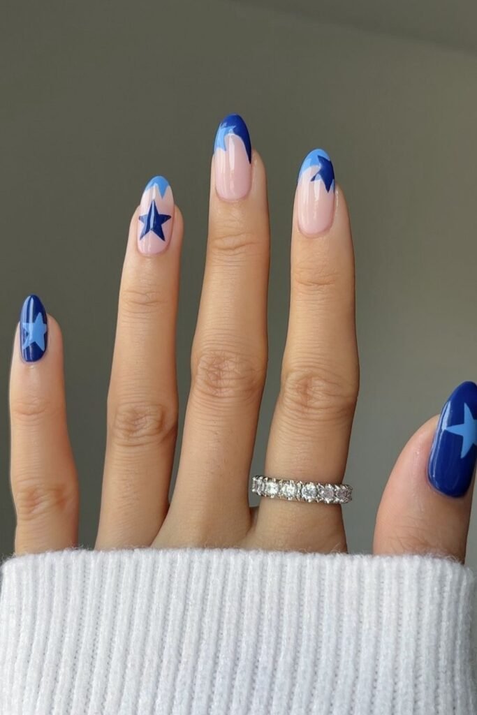 Cobalt Blue oval nails