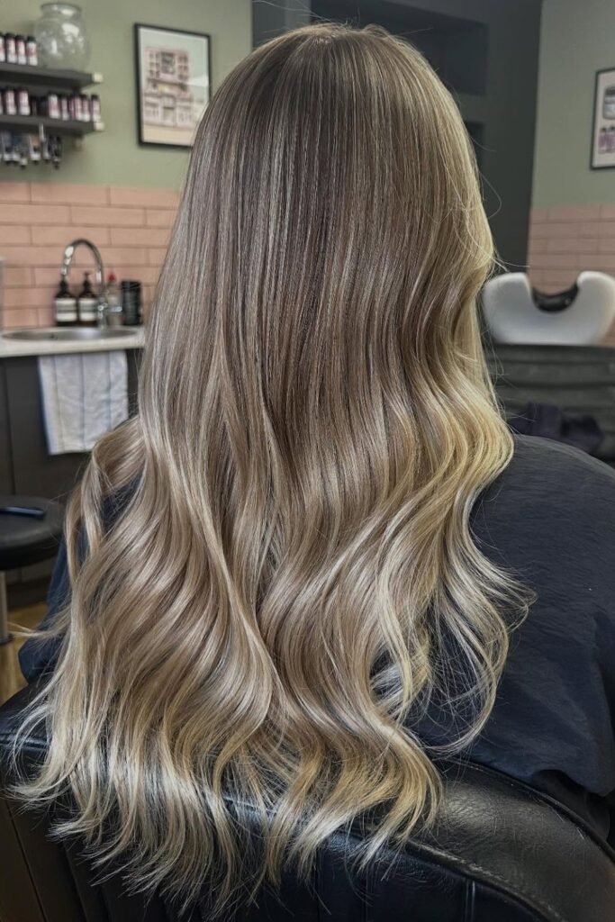 Cool-Toned Blonde Ombre Melting From a Brunette Base