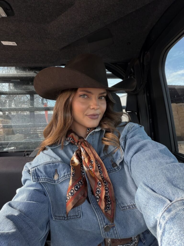 Denim Jacket and a Silk Wild Rag for Cool Mornings
