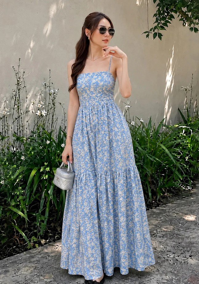 Ditsy Blue Floral With a Structured Mini Bag