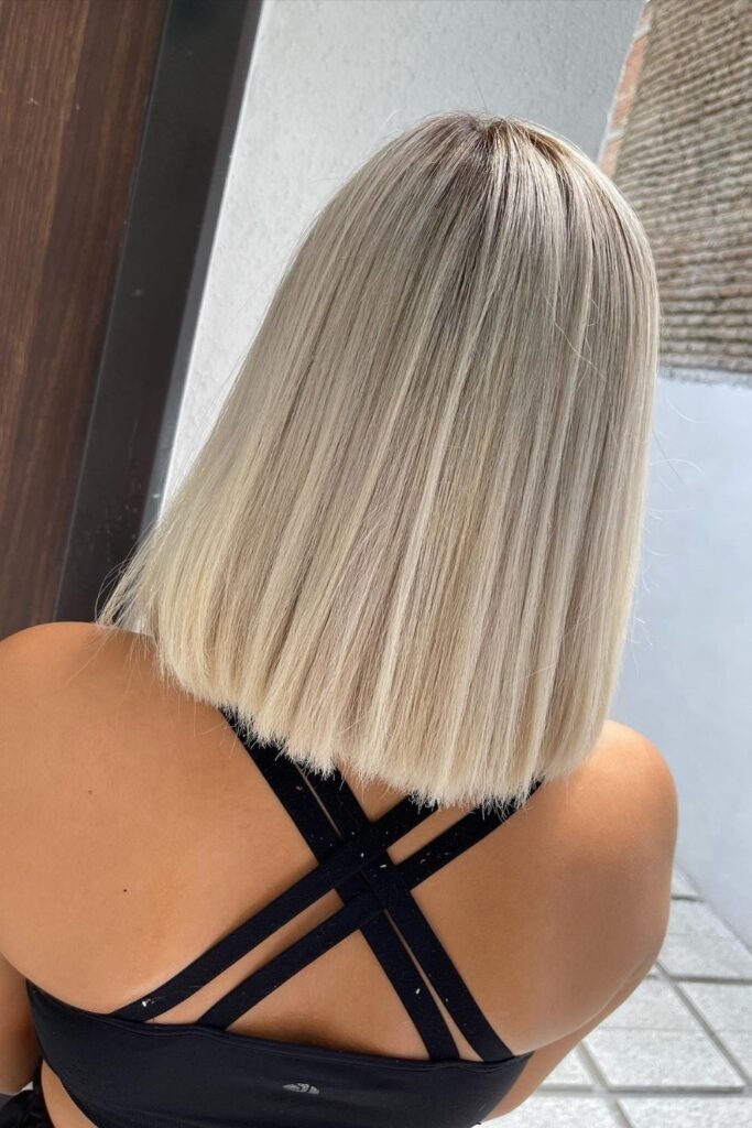 Icy Platinum on a Blunt Bob