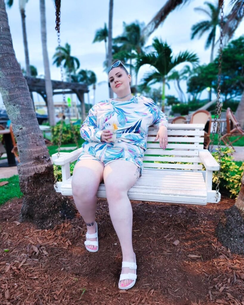 Matching Tropical Print Lounge Set