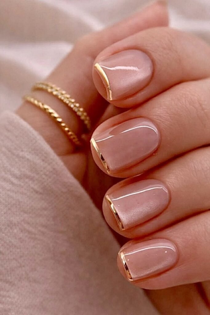 Micro Gold Tips That Look Like Jewelry on Your Nails