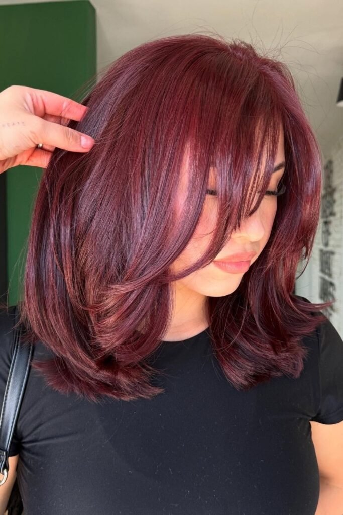 Mulberry Red on a Layered Lob