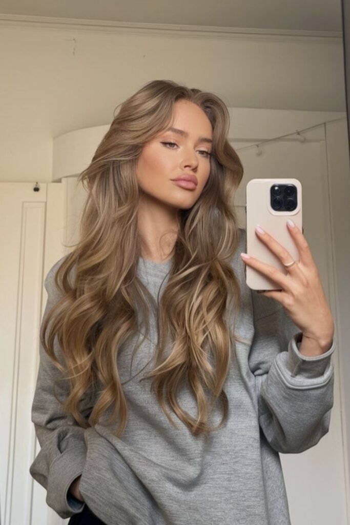 Neutral Sandy Blonde With Bright Face Framing Pieces