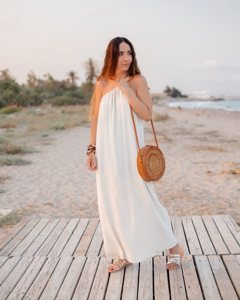 Off-White Halter Maxi for Warm Weather Ease