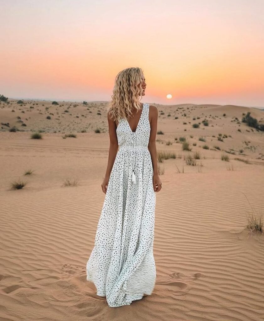 Polka Dot Maxi for a Quiet Desert Sunset