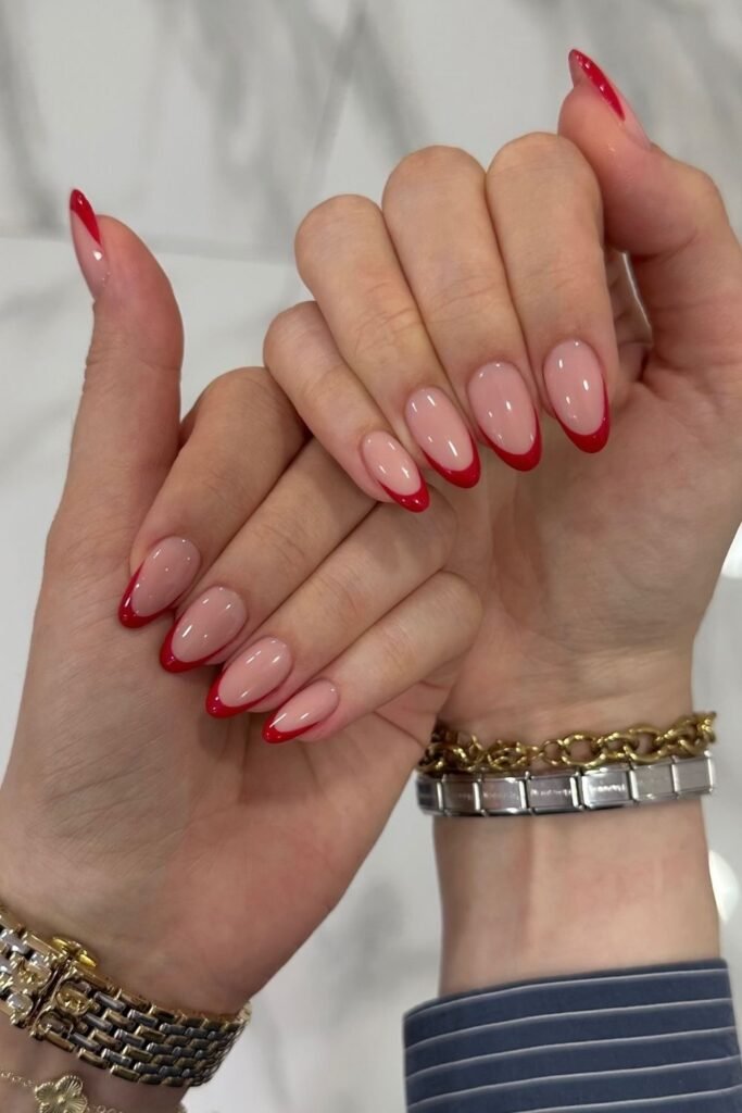 Red French Tips That Feel Classic and Current_
