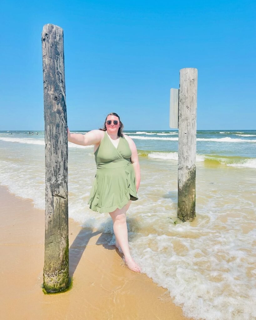 Sage Green Swim Dress With A Wrap